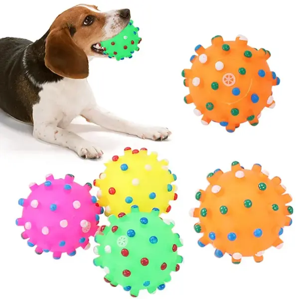 Spike Ball Sounding Toy for Dogs – Molar Teeth Cleaning & Bite-Resistant Chew Toy - Image 2
