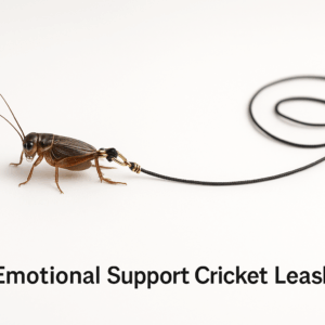Emotional Support Cricket Leash, a slender, lightweight leash designed to gently secure a cricket, shown against a neutral background.