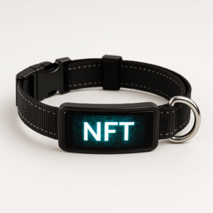A clear photo of an NFT Dog Collar displayed against a neutral background.